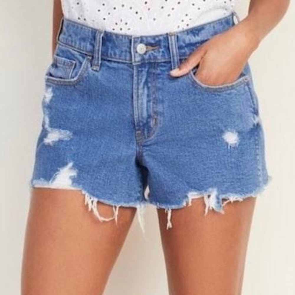 Boyfriend Shorts Distressed Denim